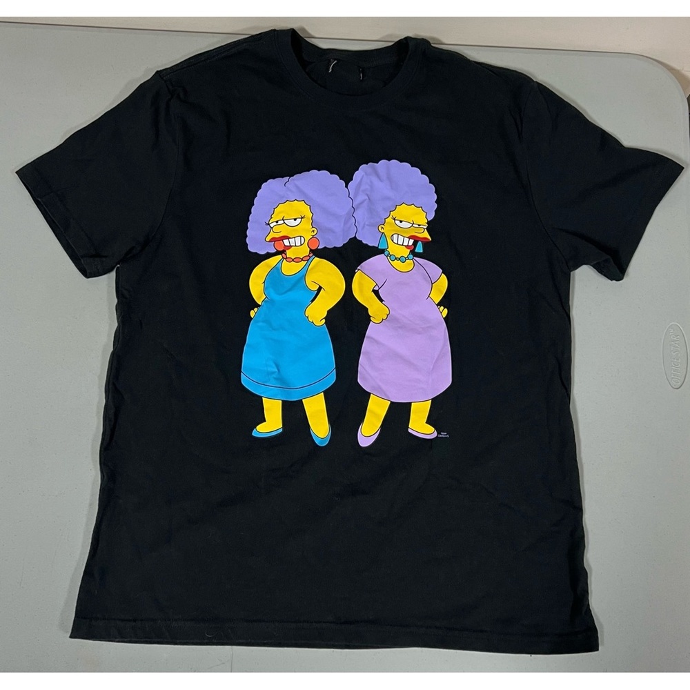 Black The Simpsons ‘Patty and Selma’ Graphic Tee T-Shirt Top Size S 💜 #vintage - Picture 1 of 2